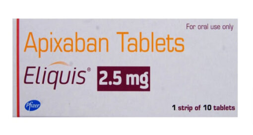 Pfizer Eliquis Apixaban 2.5mg Tablet 10 tablets